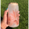 Glass Can - Peachy Gnome w/Bling Lid