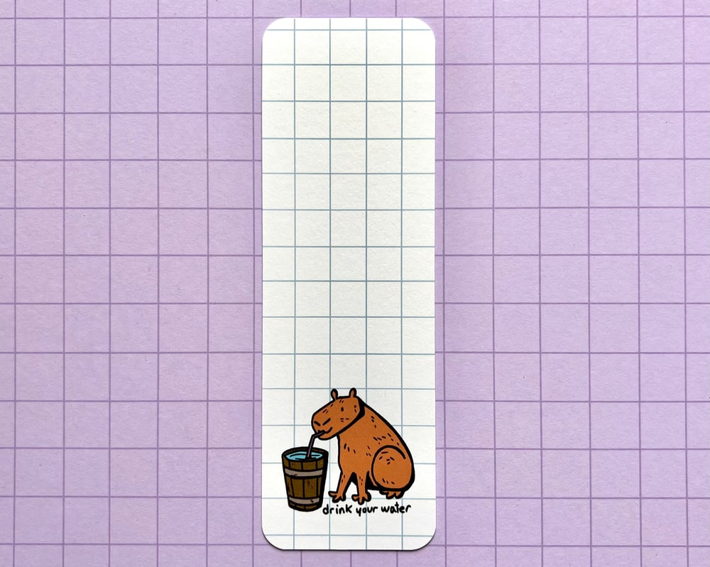 Image of Water sippin' capybara bookmark