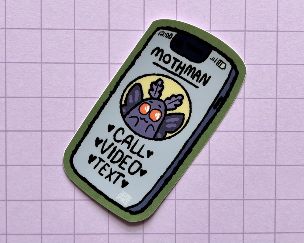 Image of Calling mothman vinyl sticker