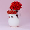 red roses  vase snail - super biggy
