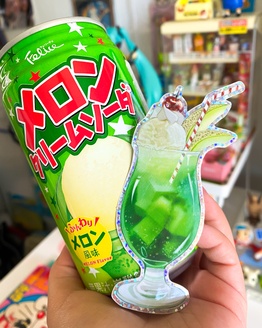 Image of Melon Soda glitter sticker