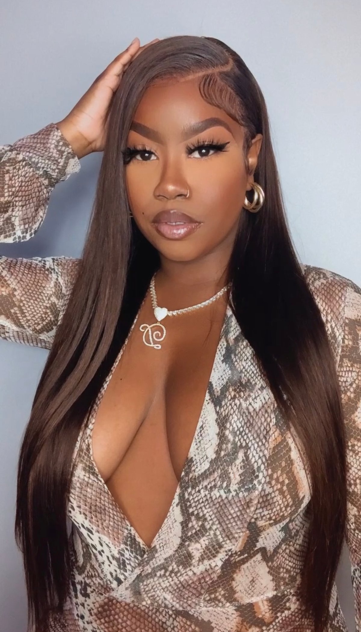 Image of Straight 13x4 Chocolate Lace Front Wig in 26”