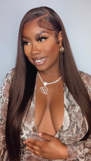 Image of Straight 13x4 Chocolate Lace Front Wig in 26”