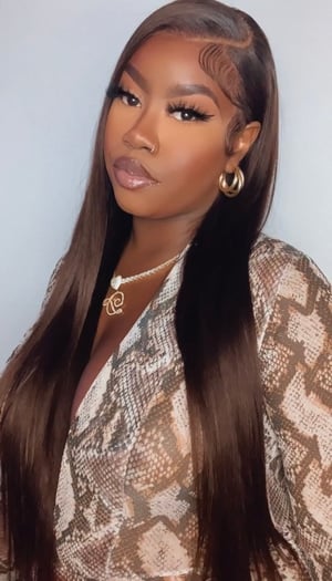 Image of Straight 13x4 Chocolate Lace Front Wig in 26”