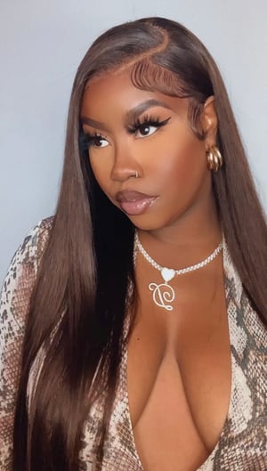 Image of Straight 13x4 Chocolate Lace Front Wig in 26”