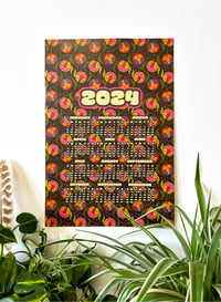 Image 1 of 2024 wall calendar-13 x 19 poster-Folky Floral