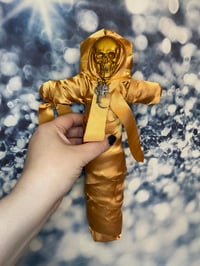 Image 3 of Gold Santa Muerte Altar Doll, Wealth,Business,Good Spirits by Ugly Shyla  