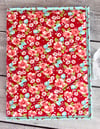 The 5x6 Stitch Case/Quilted/Little Ruby Red/Aqua Cherry Binding/Coral Zipper