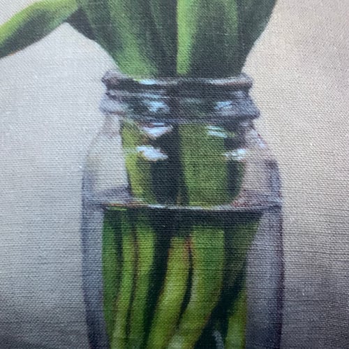 Image of Linen White Tulips Cushion