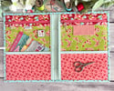 The 5x6 Stitch Case/Quilted/Little Ruby Red/Aqua Cherry Binding/Coral Zipper