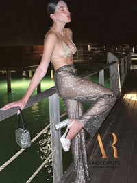 Image 3 of Diamond fishnet pants