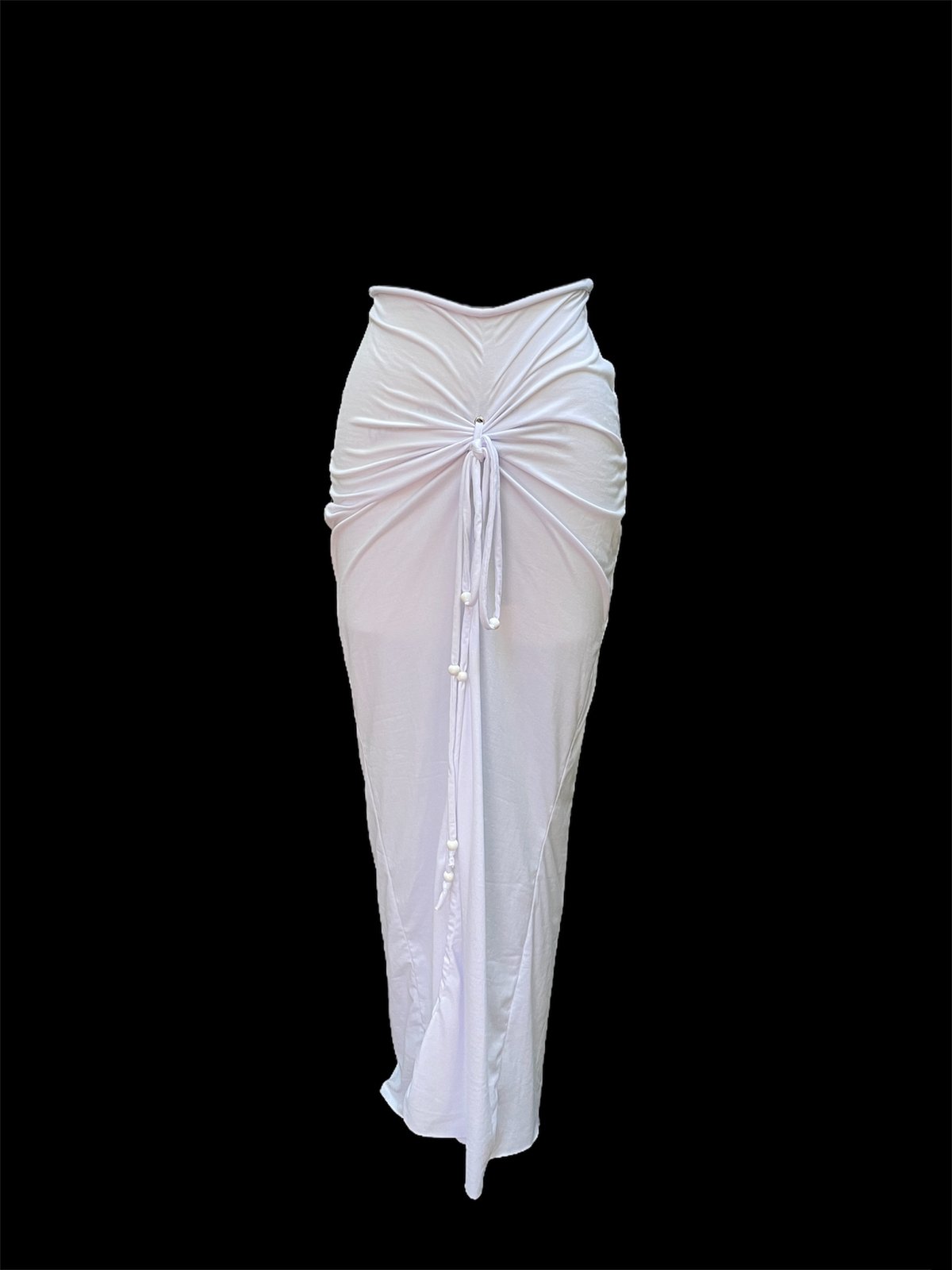 Image of white grommet maxi skirt