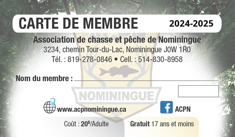 Image of Carte de membre 2024 - 2025 - Adulte