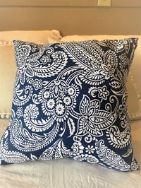 Blue paisley pillow cover
