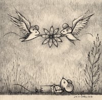 'Watching the flowers go by' Original Drawing