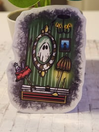 Image 1 of Vintage Style Haunted House Ghost Mirror Sticker