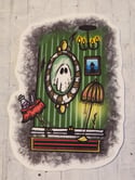 Vintage Style Haunted House Ghost Mirror Sticker