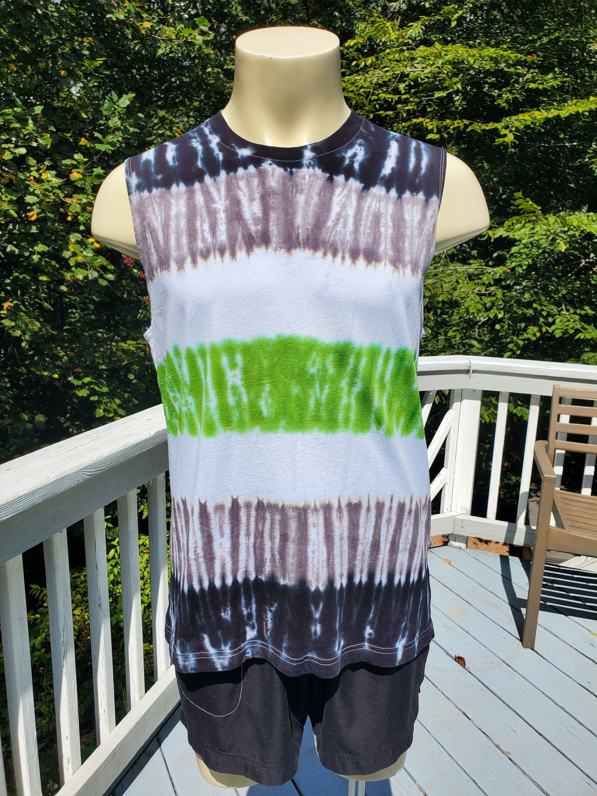 Image of Agender Flag Muscle Shirt