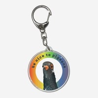 Pigeon Pride Micro Glitter Keychain