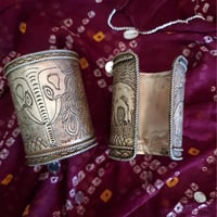 Image 3 of Pair of Hill Tribe Elephant Cuffs Adjustable, Tribal Statement Pieces (TJ036)
