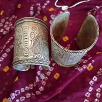 Image 4 of Pair of Hill Tribe Elephant Cuffs Adjustable, Tribal Statement Pieces (TJ036)
