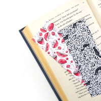 Image 2 of musroom and spooky cat double sided bookmark