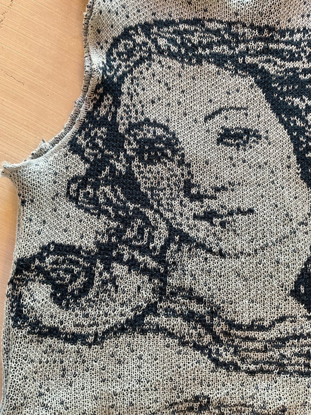 Venus knitted wool top blue 