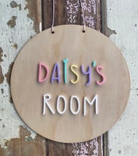 Image 1 of Personalised Wooden Kids Room/Door Sign/Room Signs 