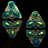 Image 4 of DREAM GLITTER / MOTH Double Earring - Various Colours and Stones