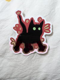 Image 3 of Silly Cat Sticker Red
