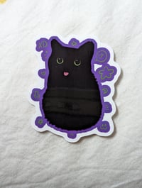 Image 3 of Silly Cat Sticker Purple