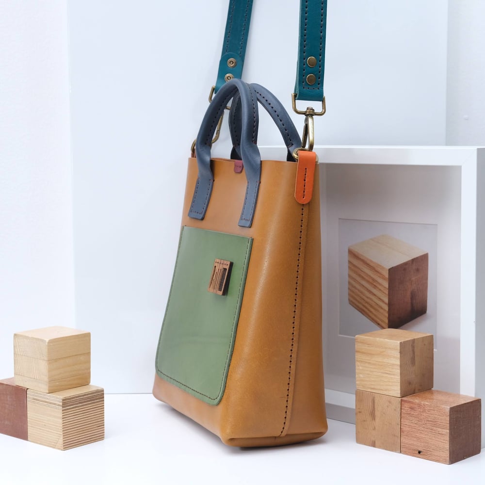 Image of T-Party Petite Tote tall ochre body