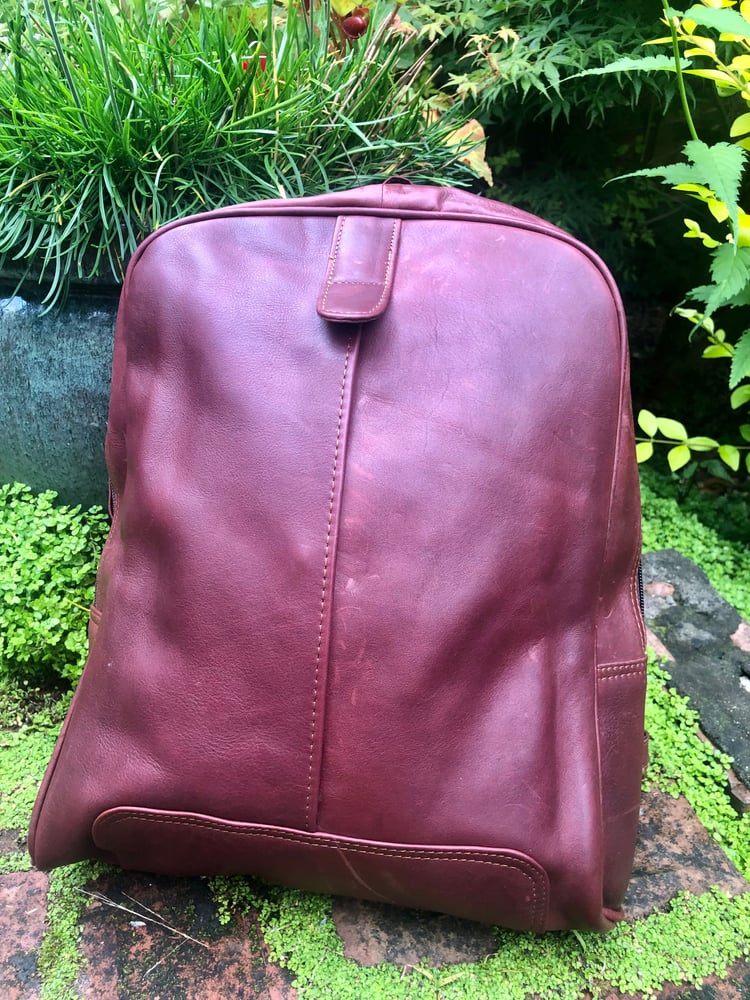 Image of Handmade Leather Backpack - Red Buffalo #A