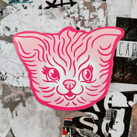 Pink Retro Kitty Sticker