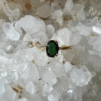 Image 3 of Vintage 14k and Green Tourmaline Solitaire Ring - Size 6