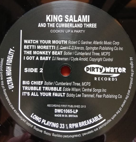 King Salami And The Cumberland Three* – Cookin' Up A Party, LP VINYL, NEW