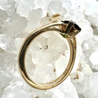 Image 5 of Vintage 14k and Green Tourmaline Solitaire Ring - Size 6
