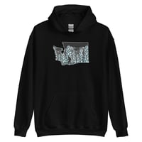 Image 1 of Wa State Snowy Tree Sasquatch UNISEX Hoodie PRE-ORDER!