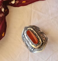 Image 1 of Tribal Cuff Carnelian Adjustable (TJ044)