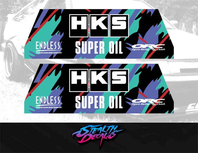 Image of Playseat Evolution/ Revolution Side Panel Livery Stickers Sim Drift HKS Skyline