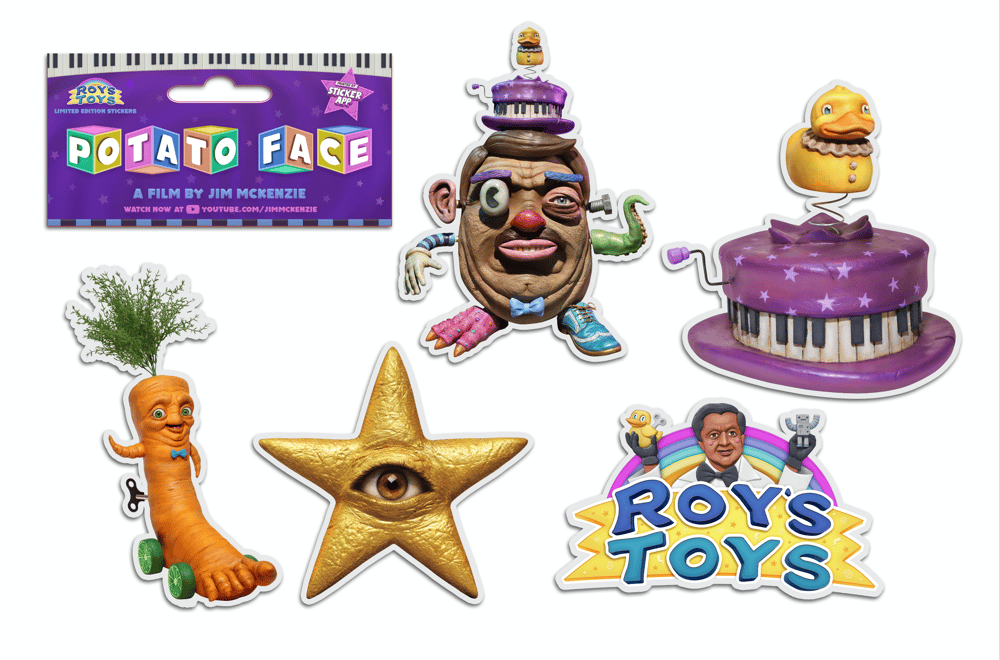 Image of NEW! Premium Sticker Pack - 5 Holographic Stickers - From Potato Face Film! Pre Order