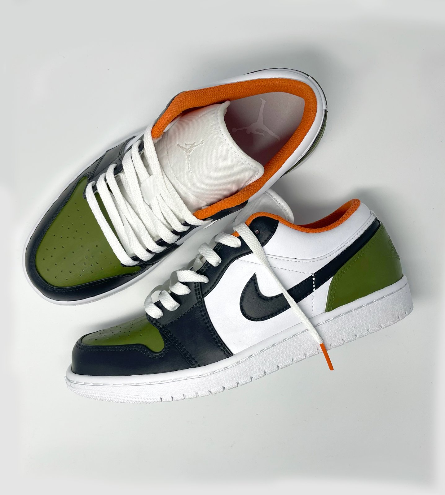 green and orange jordan 1 low