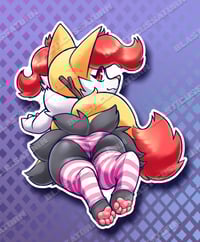 Image 2 of Striped Phox Socks - Vinyl Sticker