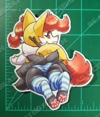 Image 3 of Striped Phox Socks - Vinyl Sticker