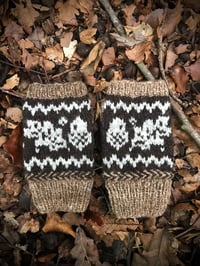 Image 1 of Hand knit and hand spun Oak and Acorn Mitts