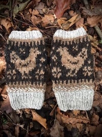 Image 1 of Hand knit and Hand spun Hen Mitts - Welsummer