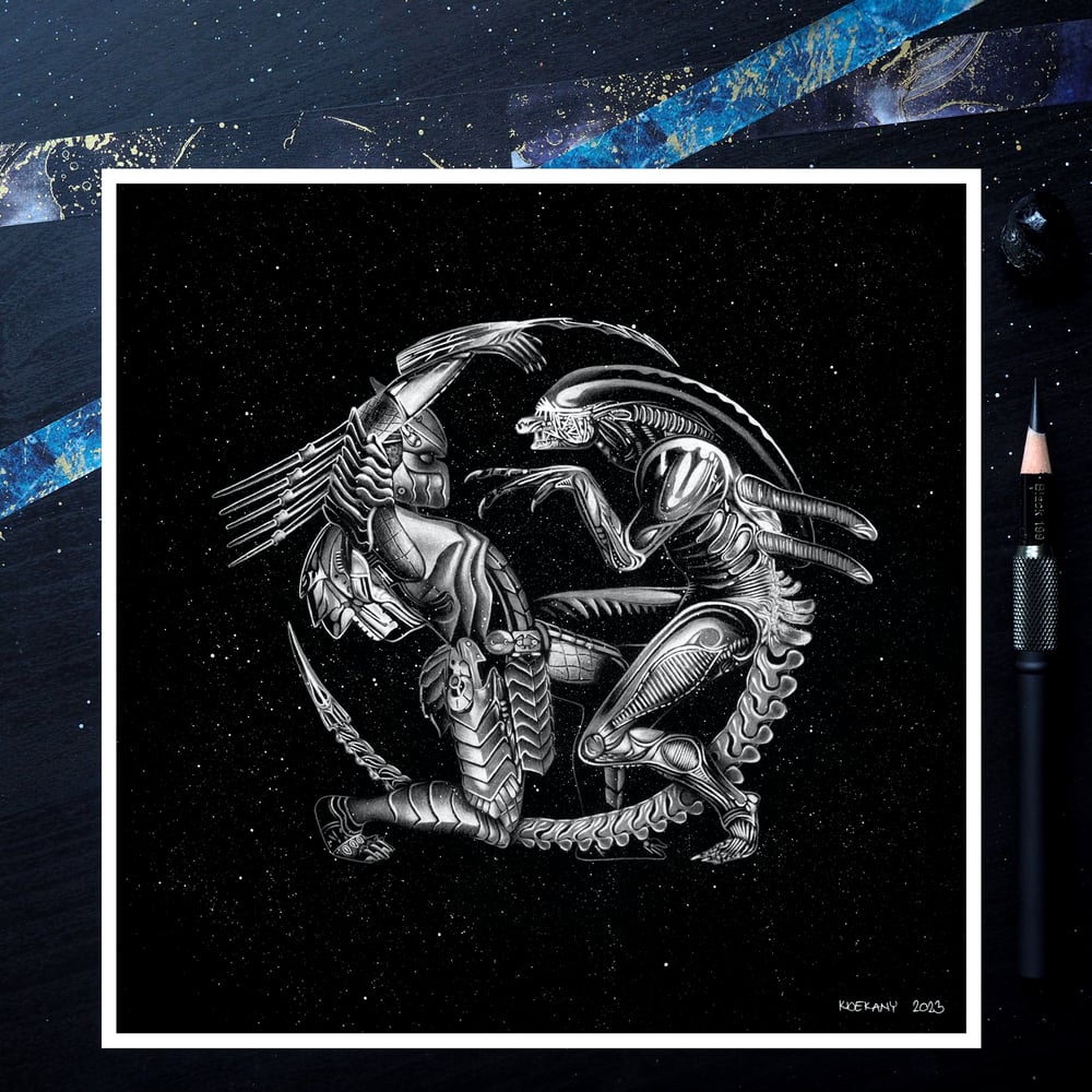 Image of 2004 Alien vs Predator AVP Fine Art Print 
