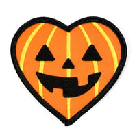 Image 1 of Heart Jack-O-Lantern Iron-On Patch