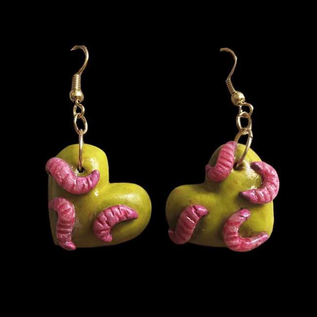 Earrings w/3D Heart
