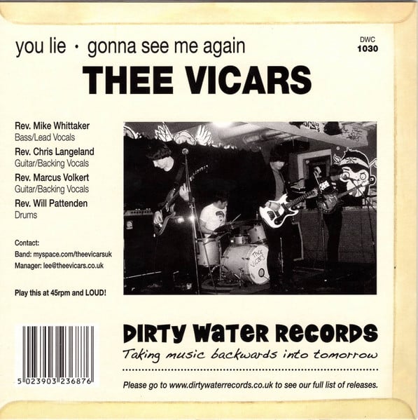 Thee Vicars – You Lie, 7" VINYL, NEW